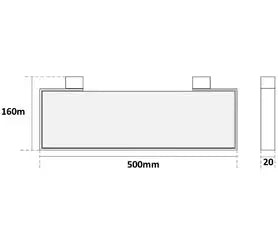 Zoya Glass Shelf 500mm Millennium